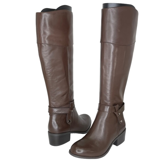 Alfani Berniee Brown Leather Knee High Womens Boots Size 5M - Picture 11 of 11